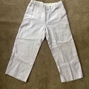 Linen wide leg Capri pants.